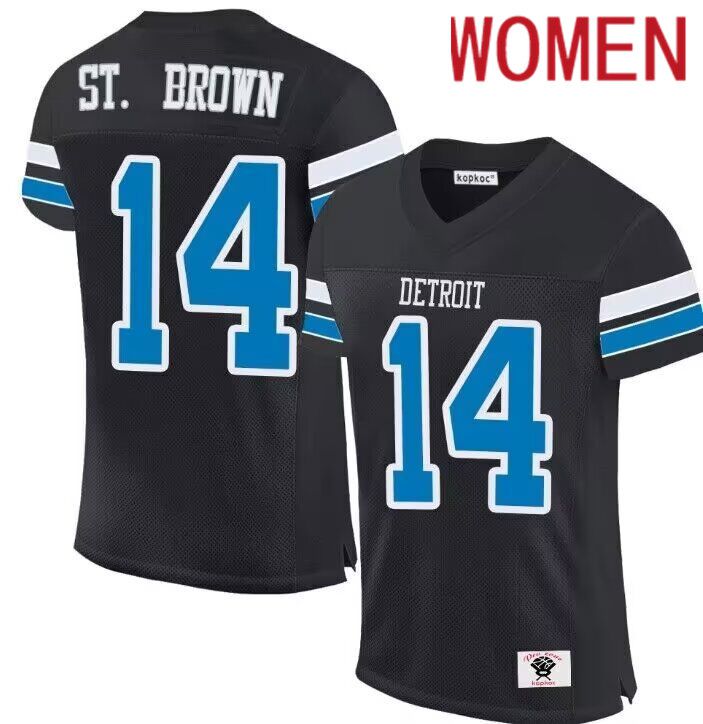 Women  Detroit Lions #14 St.Brown black 2024 Nike Limited NFL Jersey->youth nfl jersey->Youth Jersey